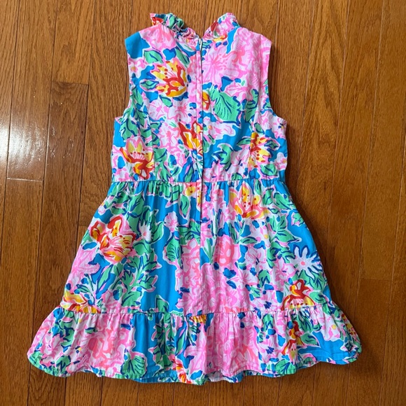 Lilly Pulitzer Mini Teresa Dress Girls 5 Multi Rose Ruffled Tiered Floral Preppy - Picture 7 of 9